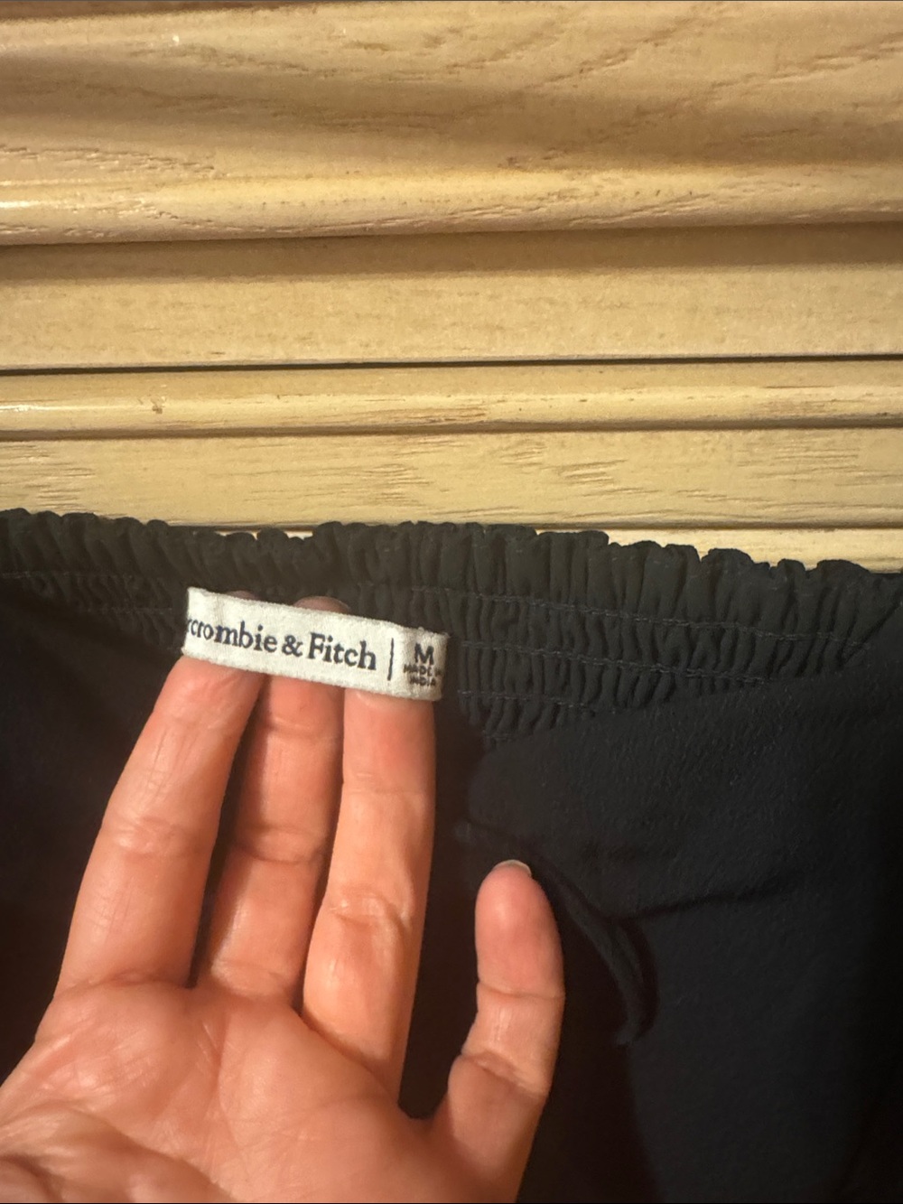 Abercrombie & Fitch Black Tie Front Blouse - Picture 3 of 5